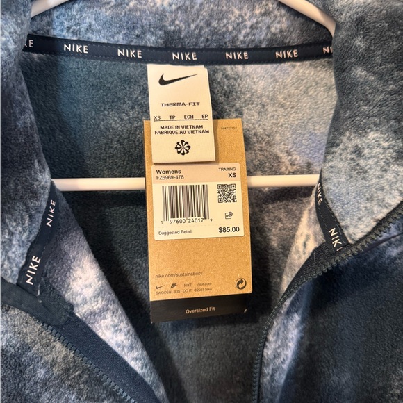 Nike Blue and Gray Fleece Jacket - Picture 2 of 3
